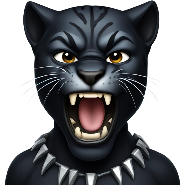 Black Panther growling emoji