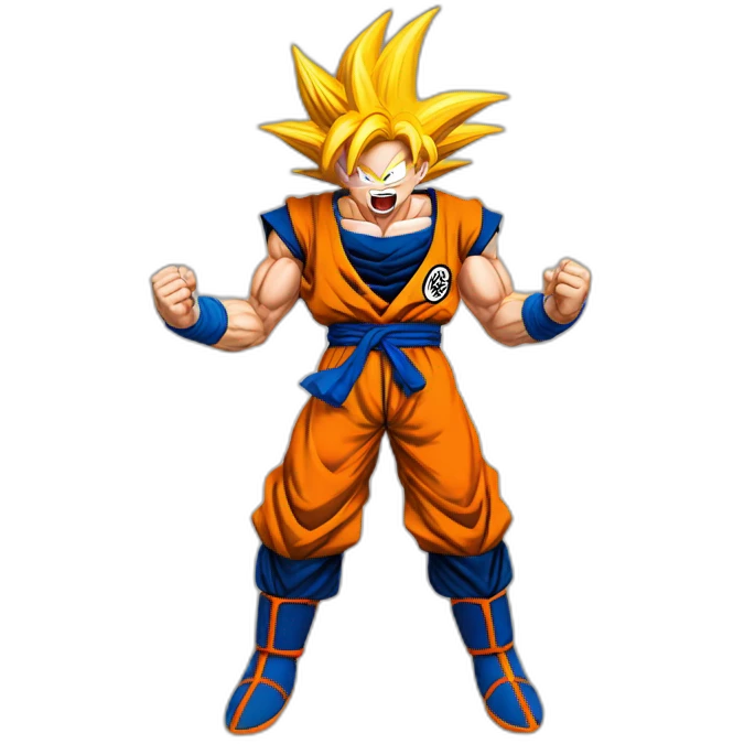 goku super saiyan scream full body emoji