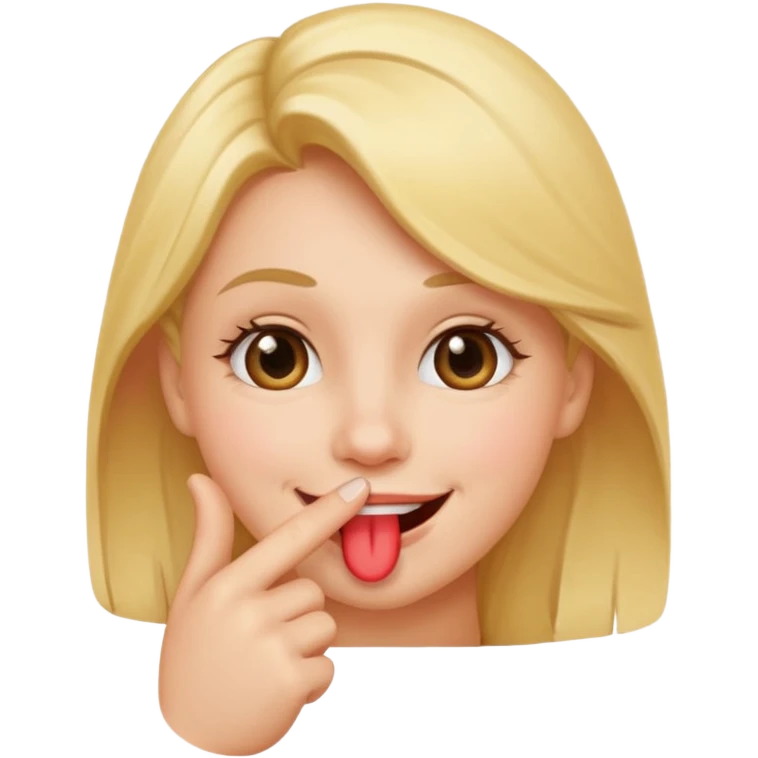 smiling face with a finger in its mouth, flirty  emoji