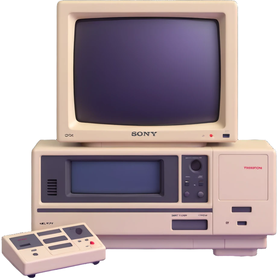 1980s Sony Trinitron TV with VHS player underneath emoji