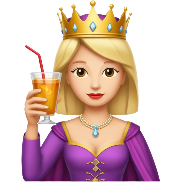 queen with drink emoji