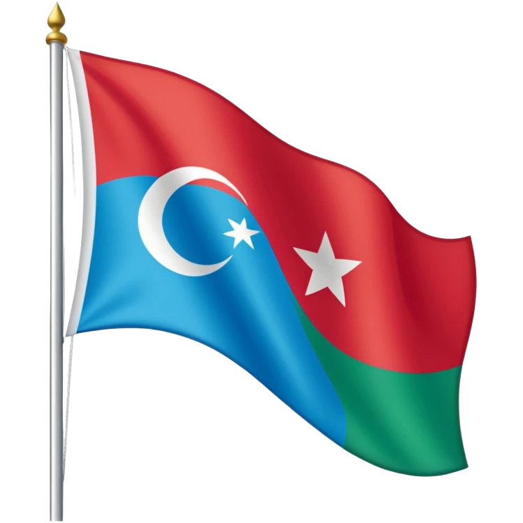 Doğu Türkistan Bayrağı+Türk Bayrağı+Azerbaycan Bayrağı emoji