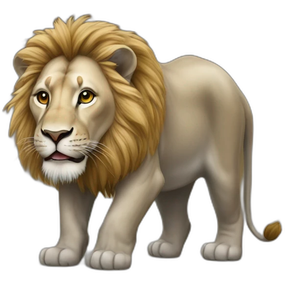 Lion sur éléphant emoji