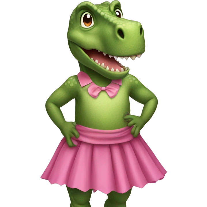 dinosaur with a pink skirt  emoji
