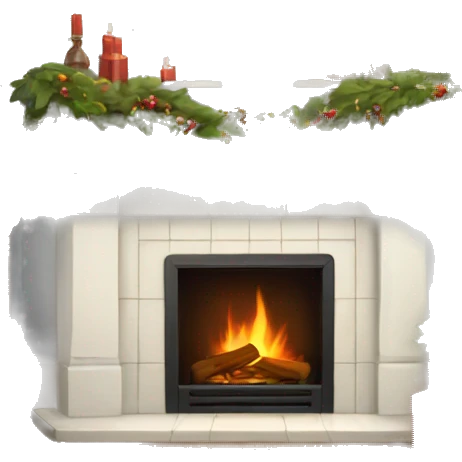 white Christmas fireplace emoji