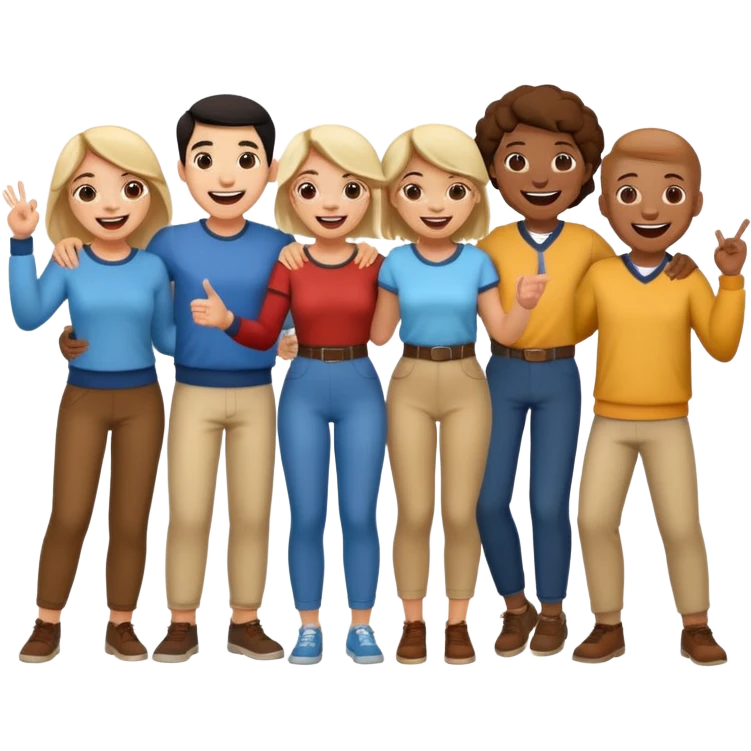 a gathering scene / costume is casual emoji