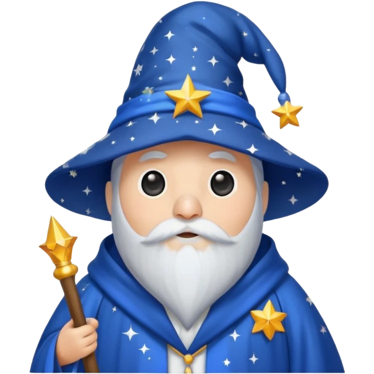 penguin wizard wearing a starry hat emoji