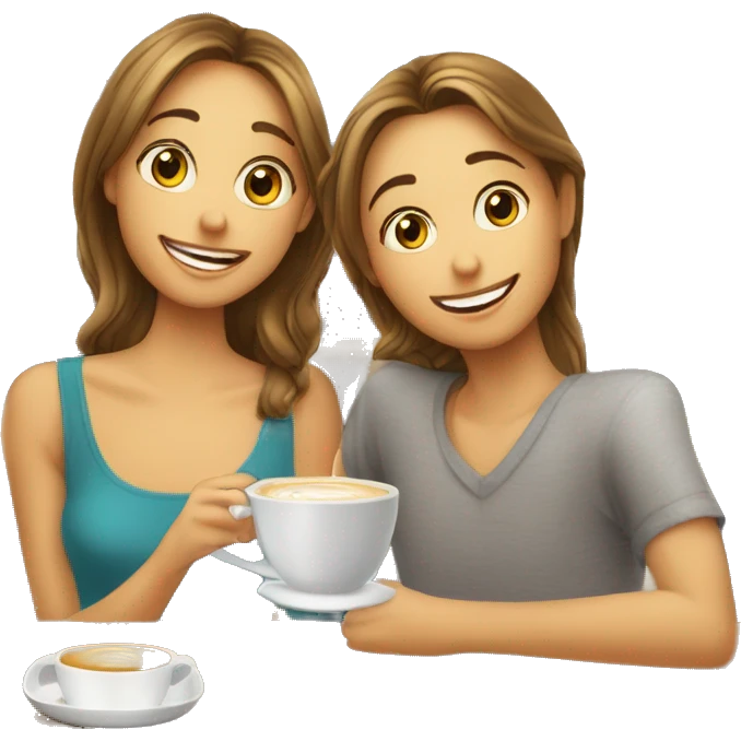 Café et un verre avec des amis fille garçon  emoji