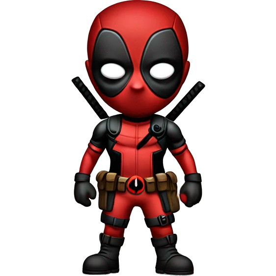 Cute deadpool character full body HD emoji