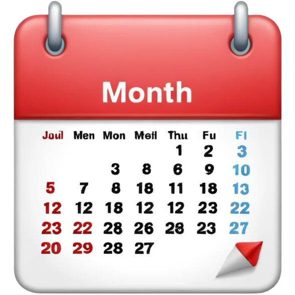 colored calendar 1 month without dates emoji