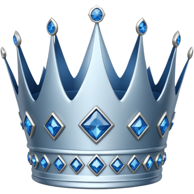 silver crown with blue diamonds emoji