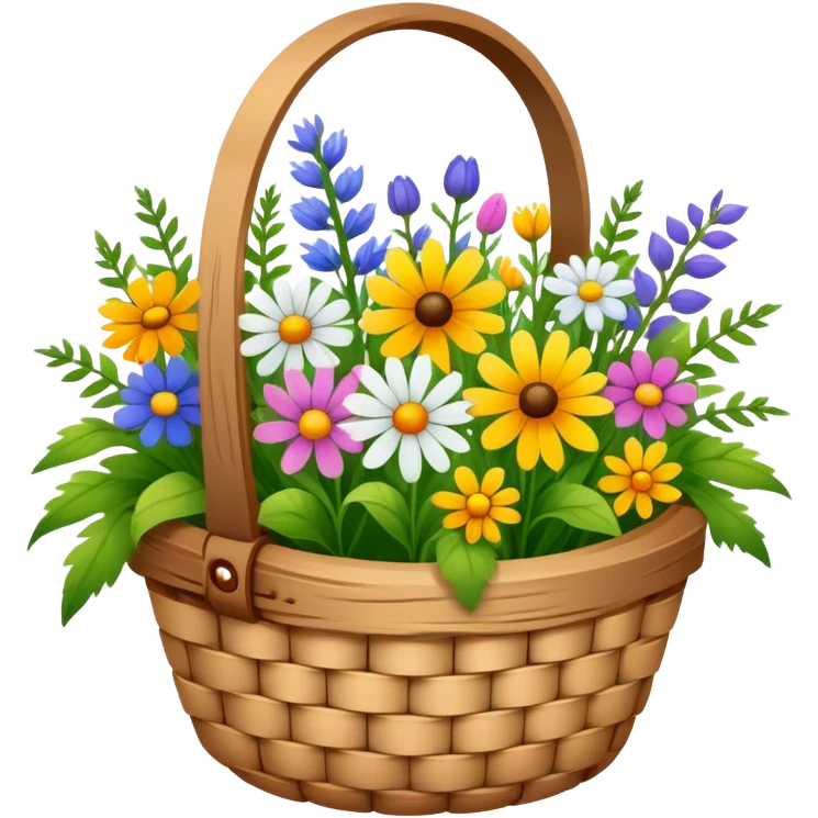 basket full of wildflowers emoji