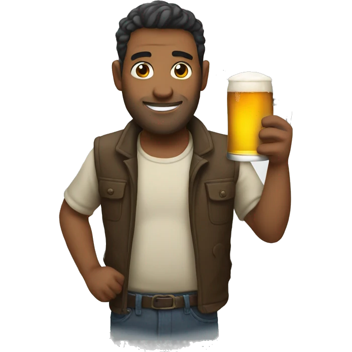 Man with beer emoji