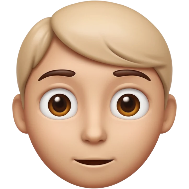 3D Apple style emoji of a person with expressive eyes and soft approachable appearance emoji