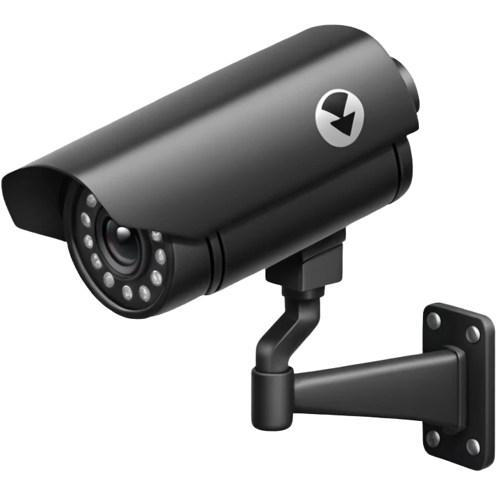 Cctv camera with directions arrows showing the area it is pointing towards  emoji