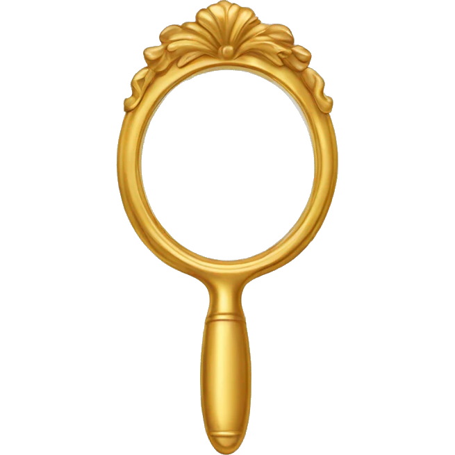 Gold vintage handheld mirror emoji