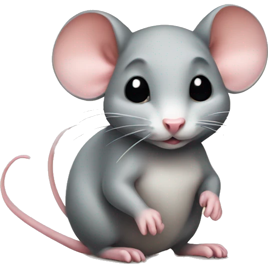 Cute rat with bow emoji