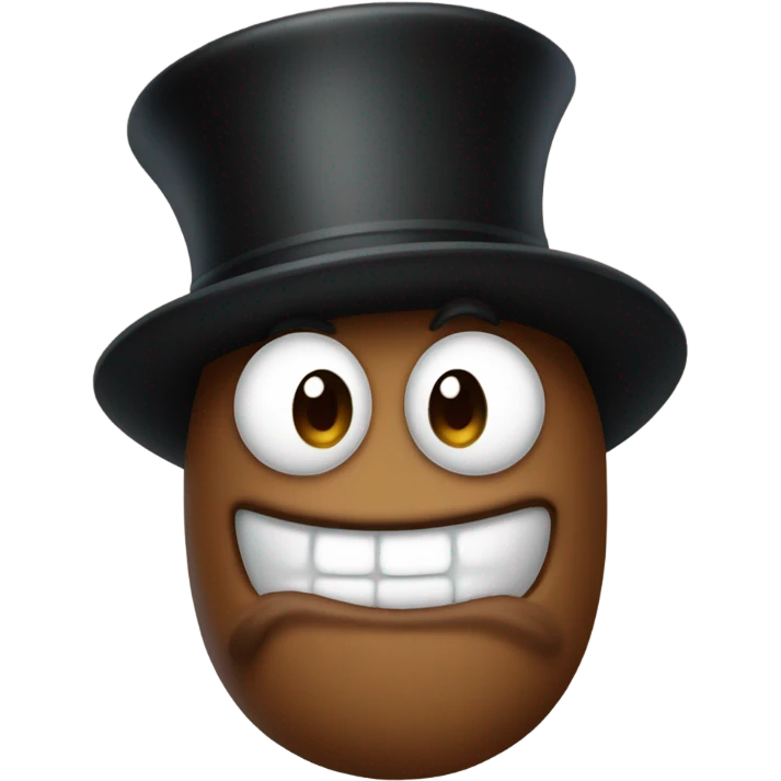 Poop with top hat emoji