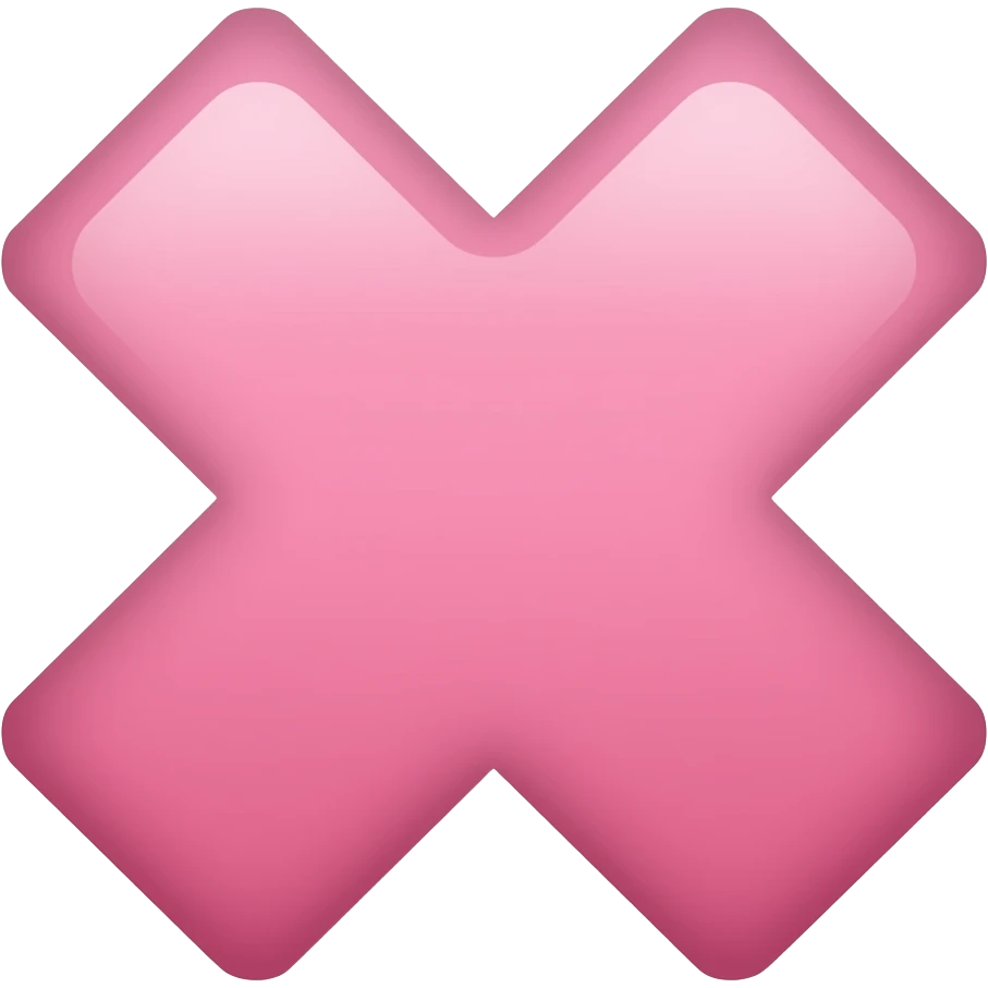small pink anime-style anger mark symbol, four-point cross shape, rounded edges, soft pink color emoji