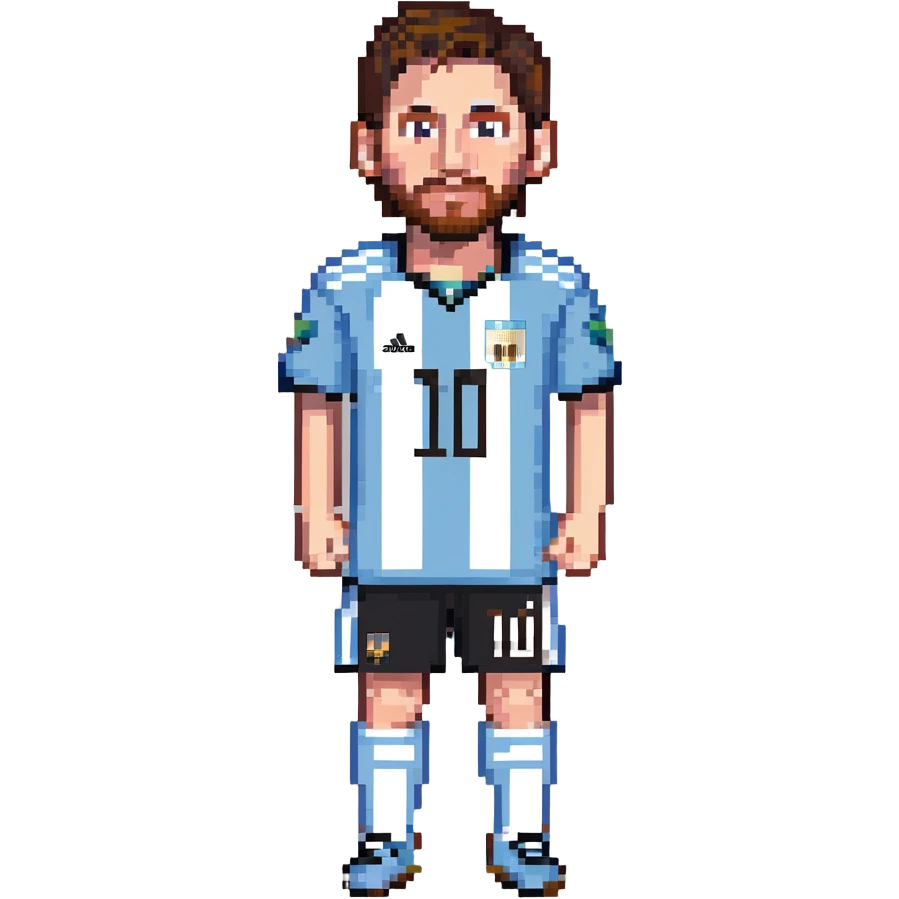 Lionel Messi, famous soccer player with Argentina jersey emoji