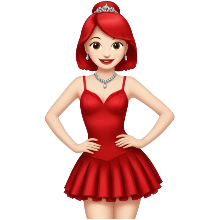 cabaret dancer in red emoji