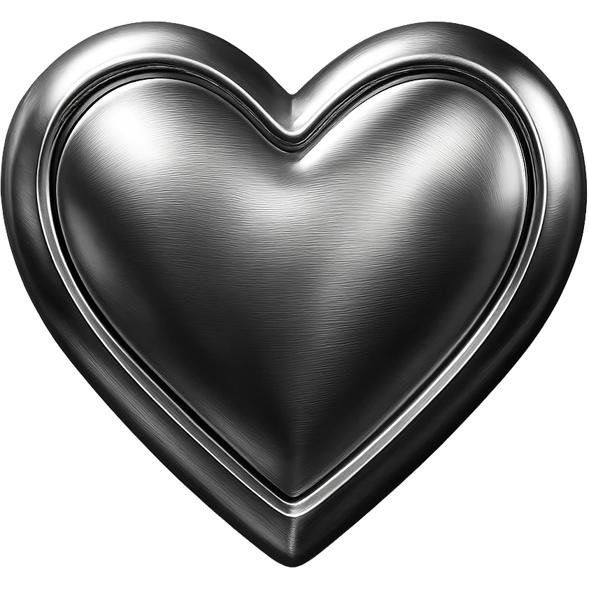 neon lit kawaii heart in purple and blue tones, modern and stylish emoji