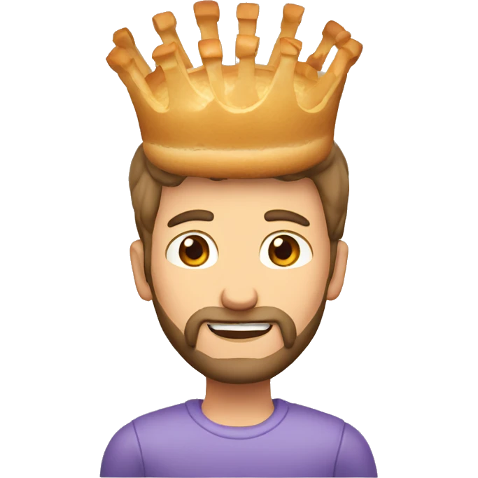 Caucasian man with crown of bread emoji