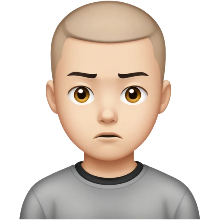 "- Nam
- 15 tuổi
- Da trắng
- Đầu đinh
- mặt khó chịu
" emoji