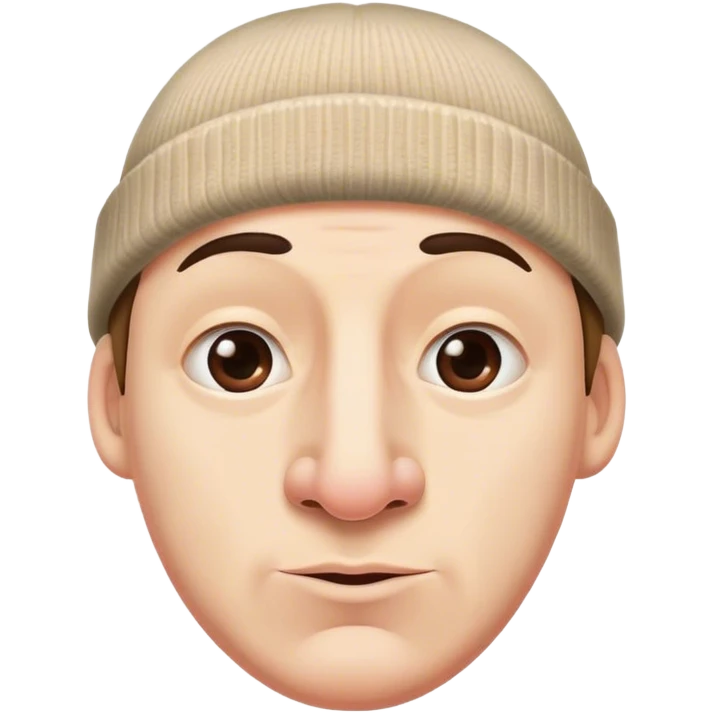 man with huge nose and a beanie hat on and has double chins  emoji