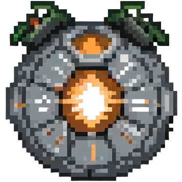 grayish black bomb power up without fuse emoji