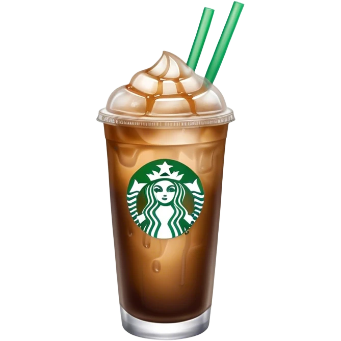 Starbuck ice coffee with ice cubes emoji