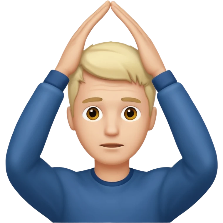 Men with hand going over his head emoji