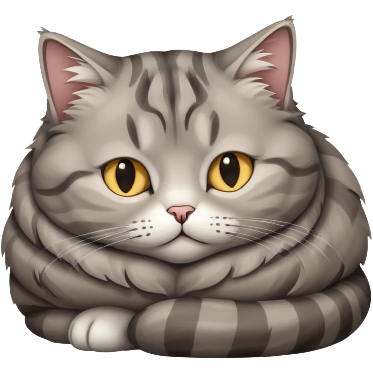 a fat grey tabi cat emoji