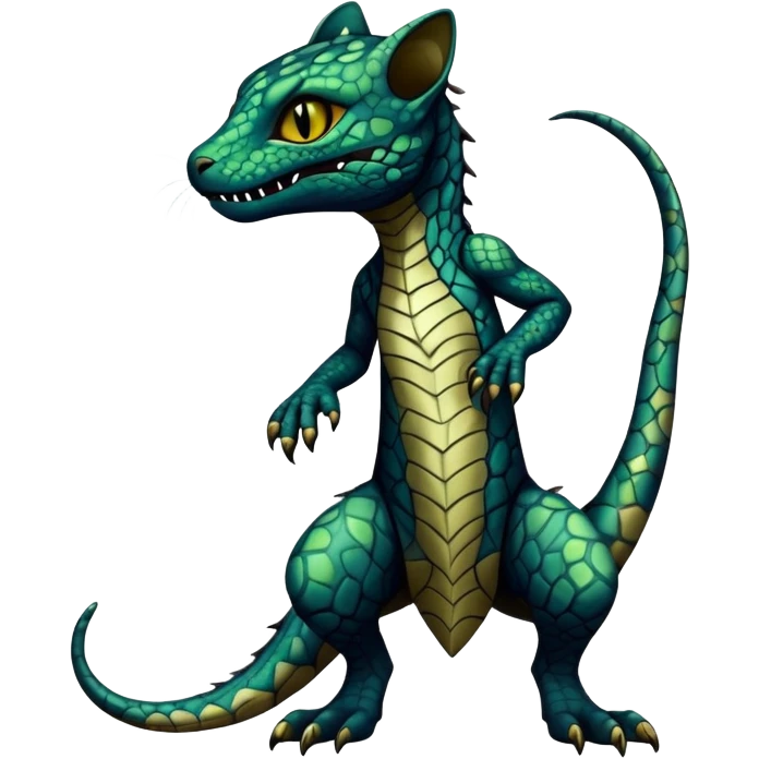 a dark gothic edgy reptilian feline-vernid-fionbri-creature with splash patterns full body emoji