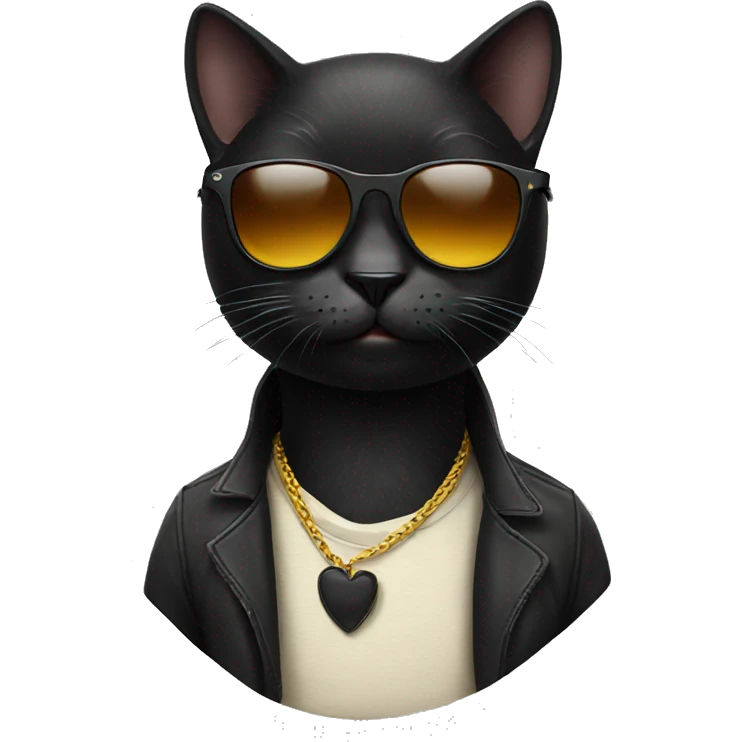 black Cat with sunglasses emoji