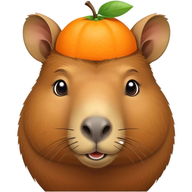 Capibara con un’ arancia in testa emoji