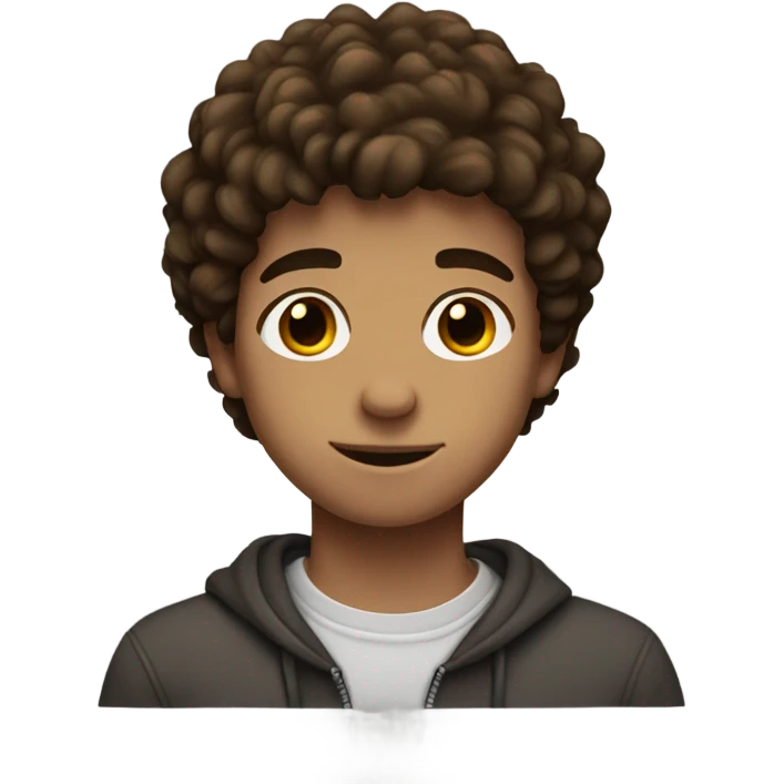teenage Boy with fluffy brown hair brown eyes  emoji