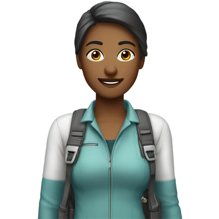Escursionista donna con zaino  emoji