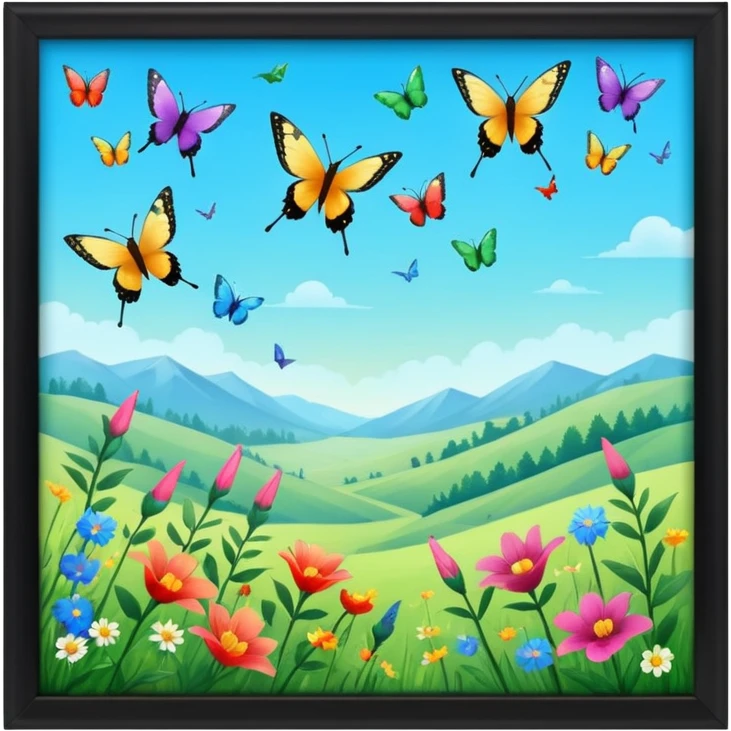 Más allá donde danzan las mariposas y los colibrís resuenan los cantos del cielo emoji