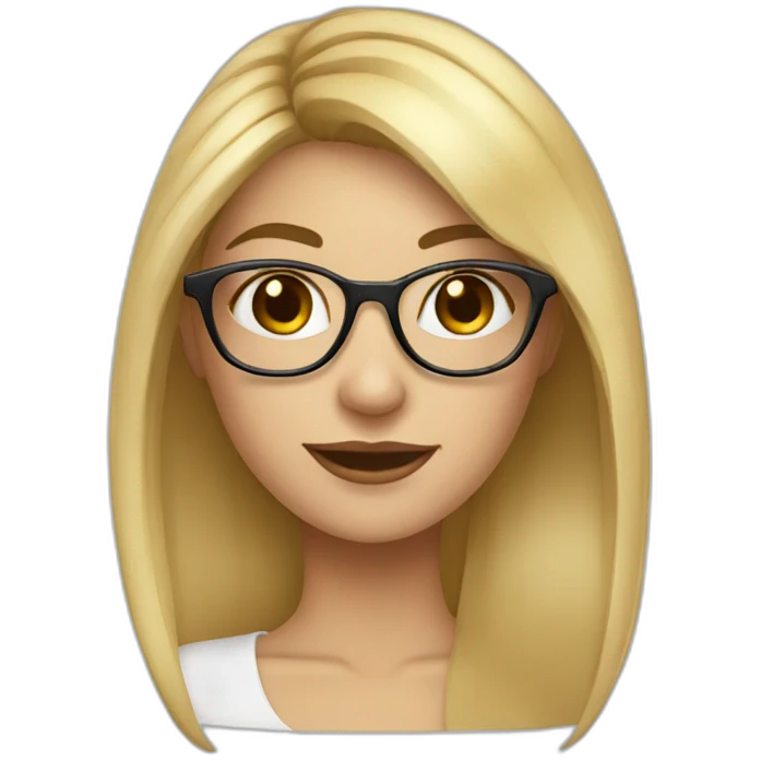 Fille qui s'appelle Louna cheveux blond avec lunettes emoji