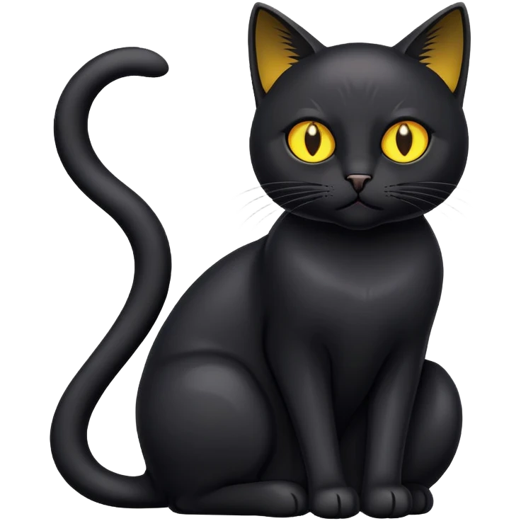 Black cat with yellow eyes  emoji