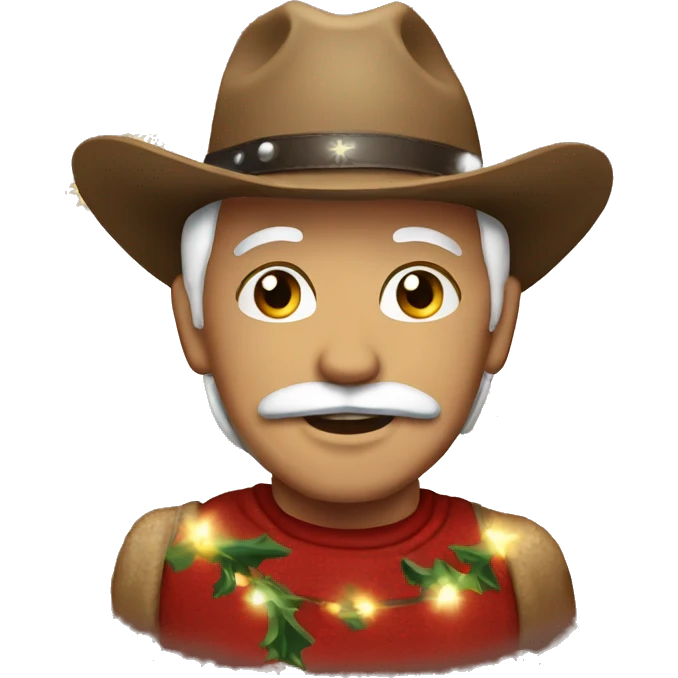 Western Christmas with lights emoji