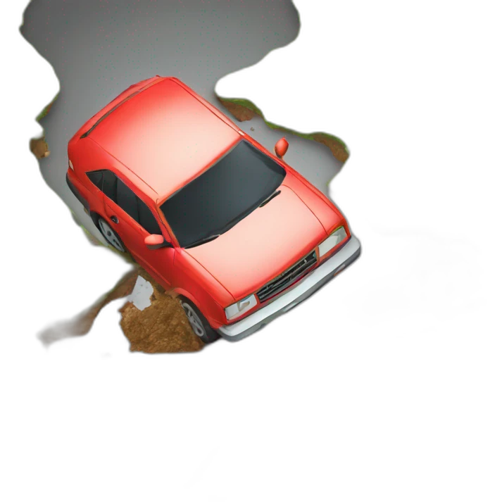 Car crashing into ground emoji