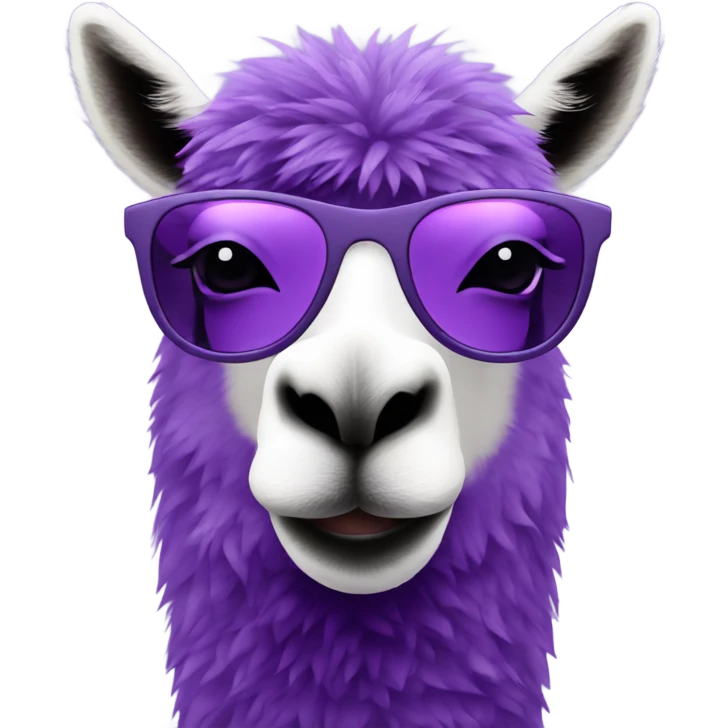 Lama that’s purple wearing sunglasses emoji