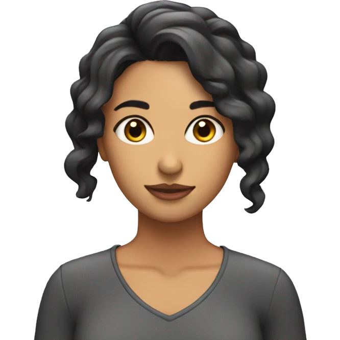 Chica morena con pelo lacio  emoji