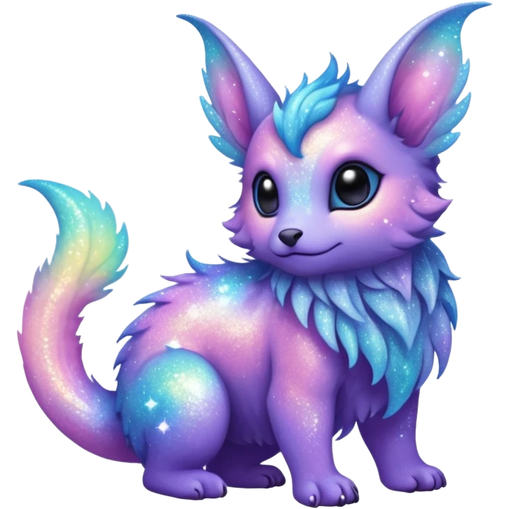 Pastel nebula furry realistic glittery Randomly-faerie-drake-colored sparkly exotic Fakémon-creature emoji