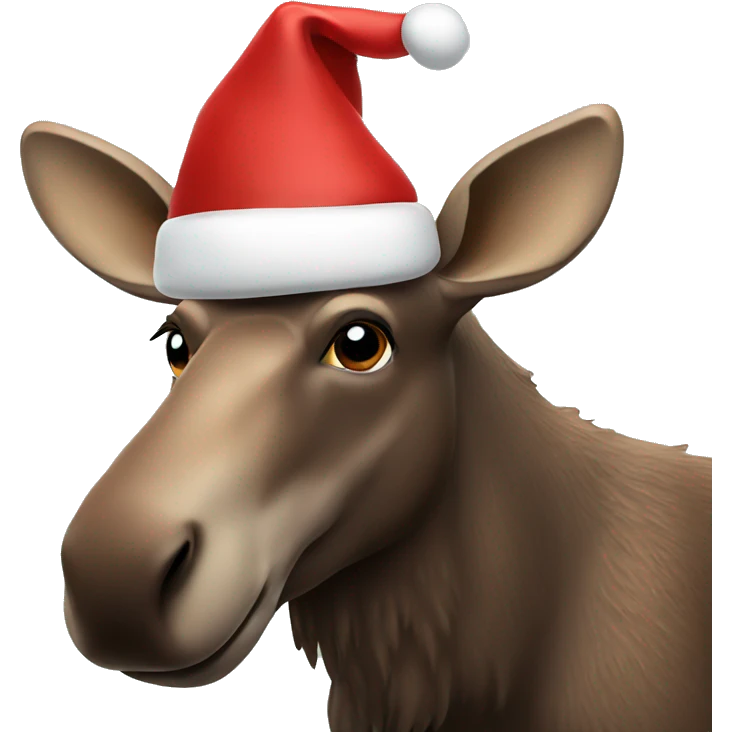 Moose wearing a Santa hat  emoji
