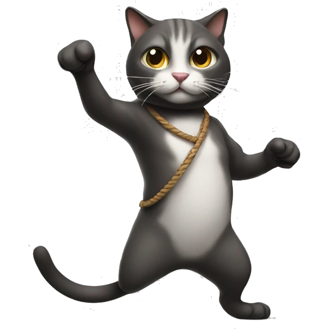 cat doing the whip emoji