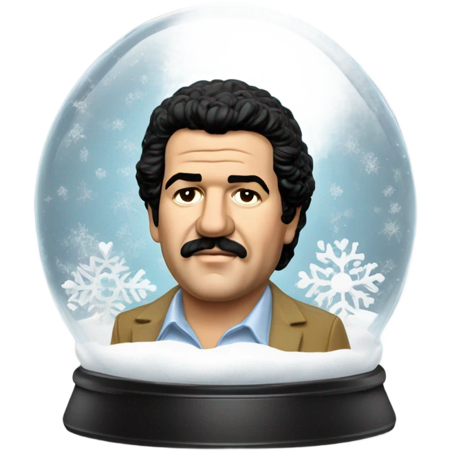 pablo escobar in snowing ball emoji