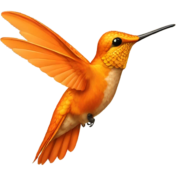 Orange Hummingbird peace sign emoji
